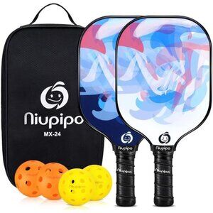 Pickleball Paddles Set of 2, Fiberglass Surface Pickleball Set, Lightweight